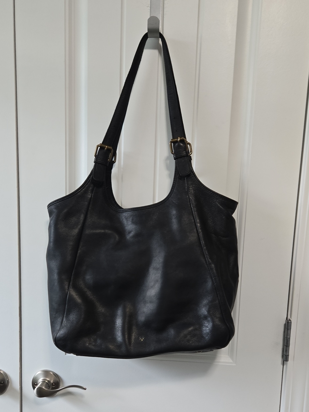 Vilenca Holland Black Leather Tote Handbag - Classic Everyday Shoulder Bag